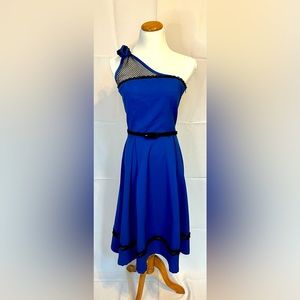 Bettie Page one shouldered circle skirt dress